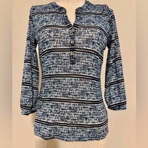 The Limited Navy and White Button Down Shirt